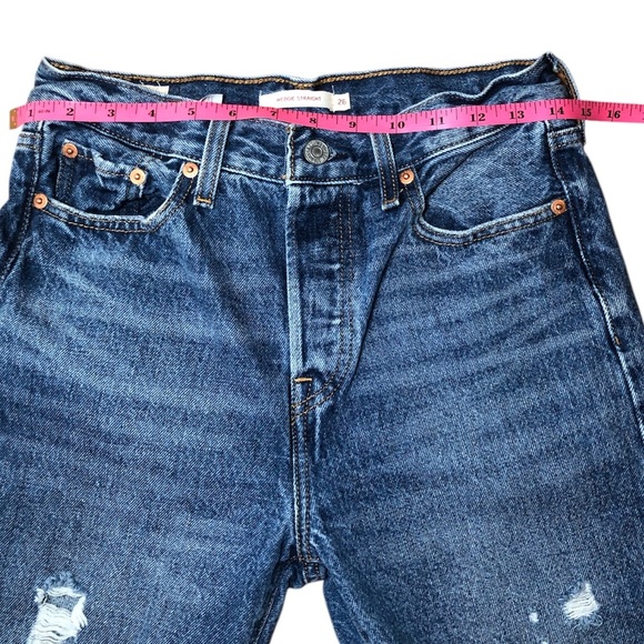 Levi’s Wedgie Straight Jeans Distressed size 26 - Picture 7 of 8